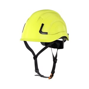 Yellow ANSI-Certified Type II Safety Helmet with 4-Point Chin Strap