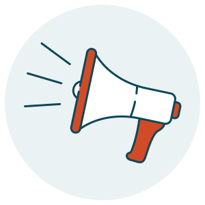 Have a Communication Plan: icon showing a bullhorn