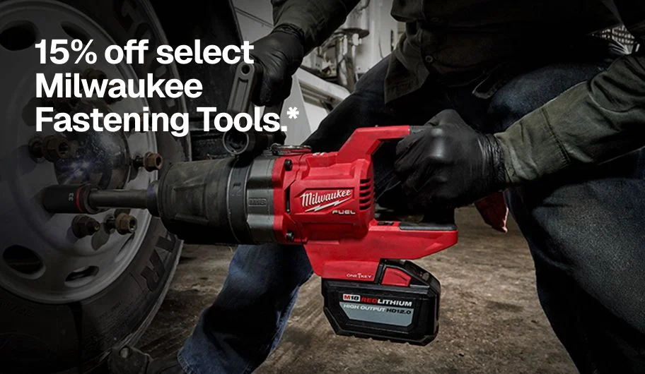 15% off select Milwaukee Fastening Tools.*