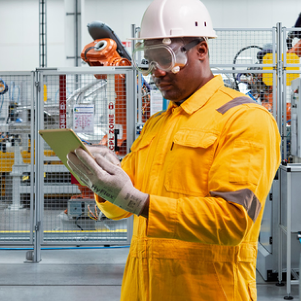 HyFlex 11-755 Cut-Resistant Gloves with Touchscreen Compatibility In Use