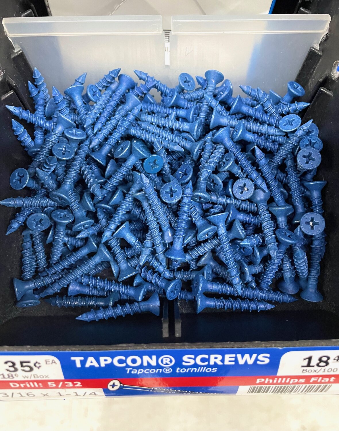 Tapcon Screw Size Chart