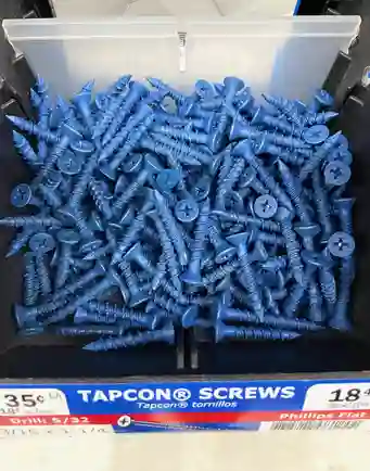 Tapcon Screw Size Chart