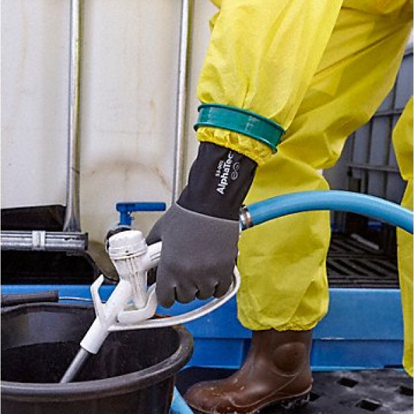 AlphaTec 53-001 Chemical-Resistant Glove In Use