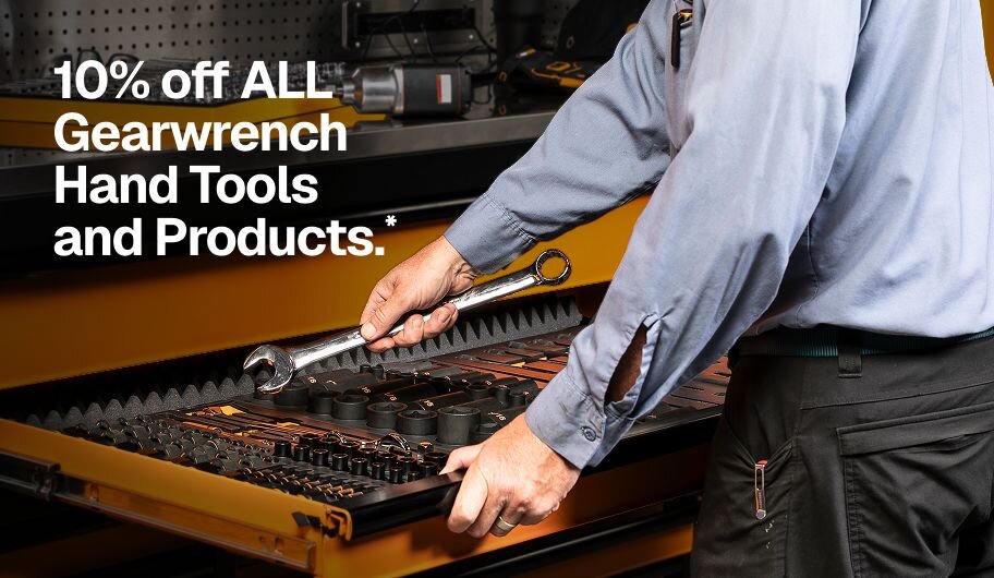 10% off ALL Gearwrench Hand Tools and Products.*