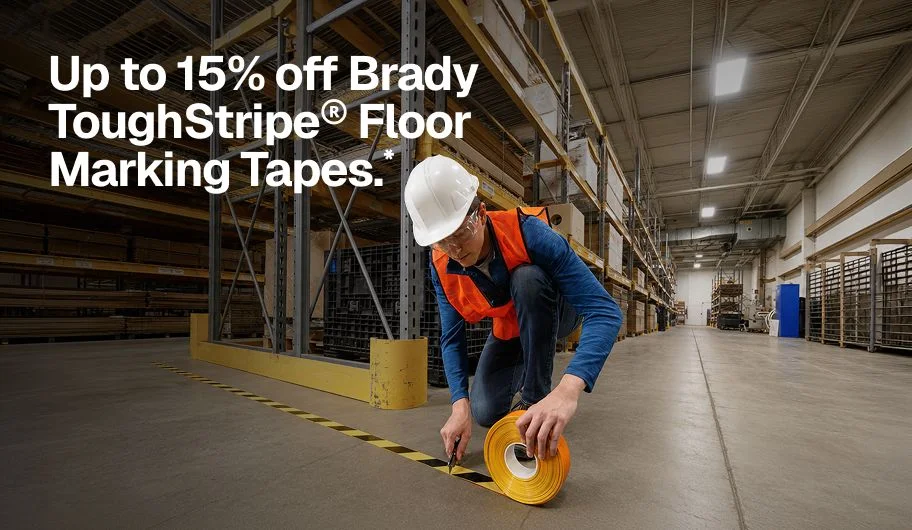 Up to 15% off Brady ToughStripe® Floor Marking Tapes.*
