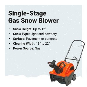 Single-Stage Gas Snow Blower Specs