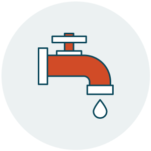 Illustration of a water tap with a drop coming out