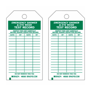 emergency shower and eye wash station inspection tag