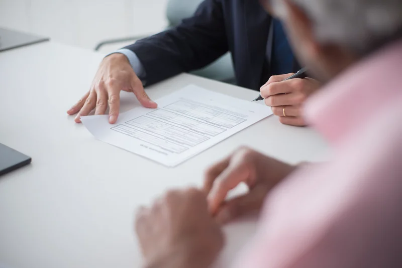 Renter reviewing lease documents