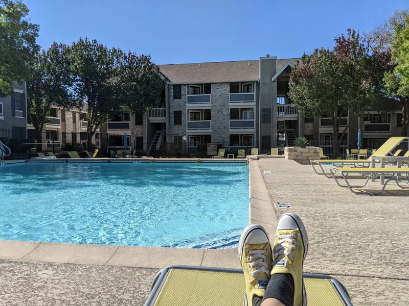 Apartment community pool and amenities