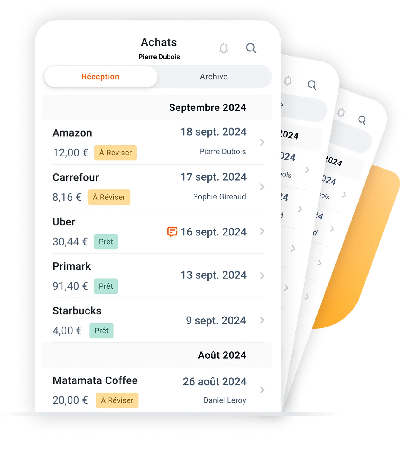 Interface utilisateur du logiciel de saisie comptable Dext