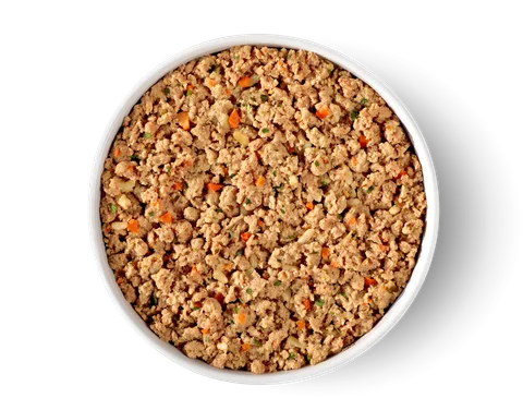 balanced nutrition turkey recipe with carrots, brown rice & spinach