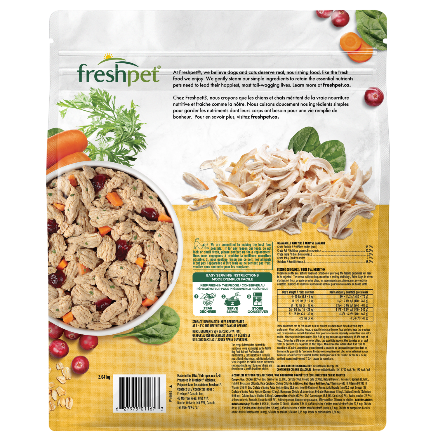 Back package image of fresh from the kitchen™ home cooked chicken recipe