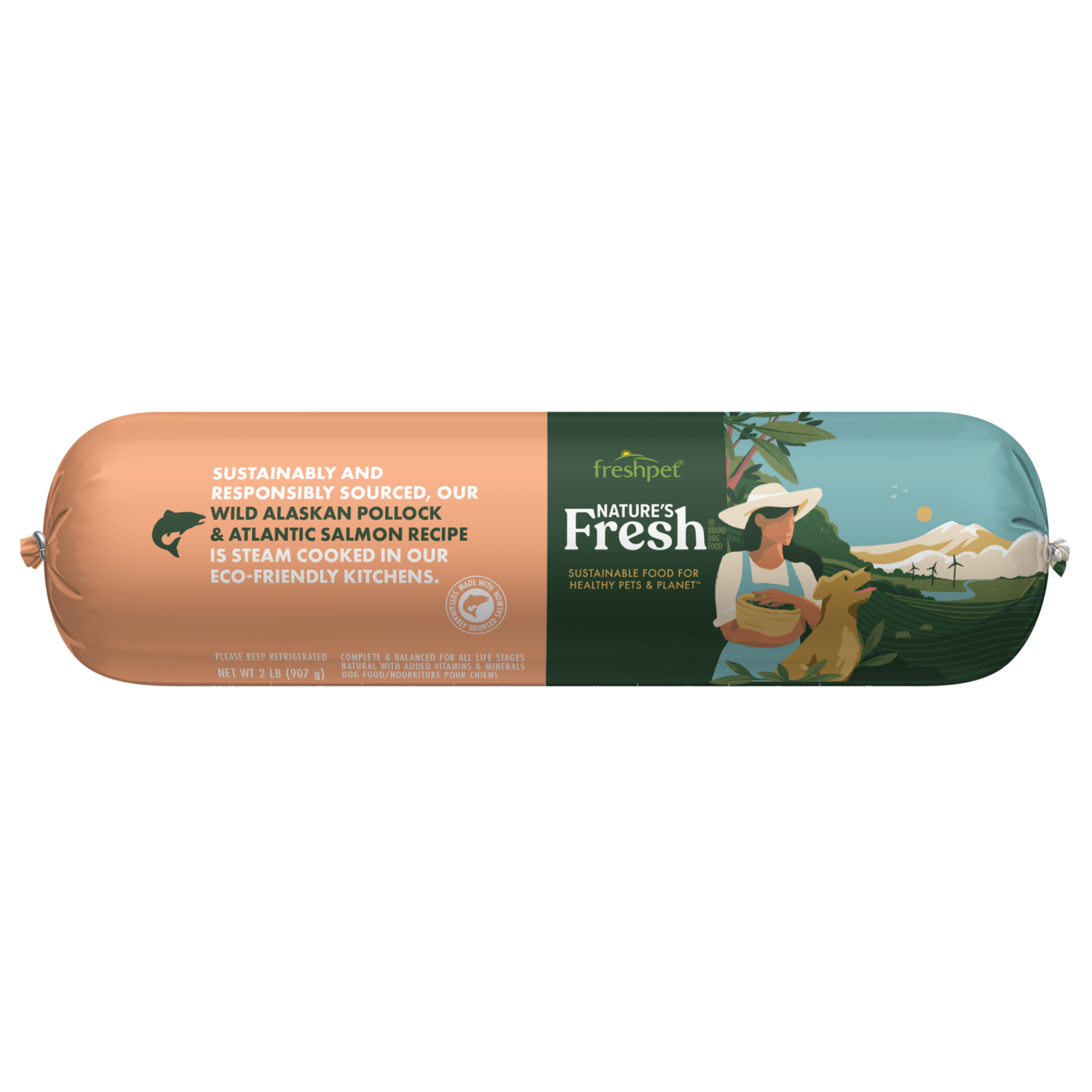 Front package image of Freshpet® Nature’s Fresh Grain Free Wild Alaskan Pollock & Atlantic Salmon