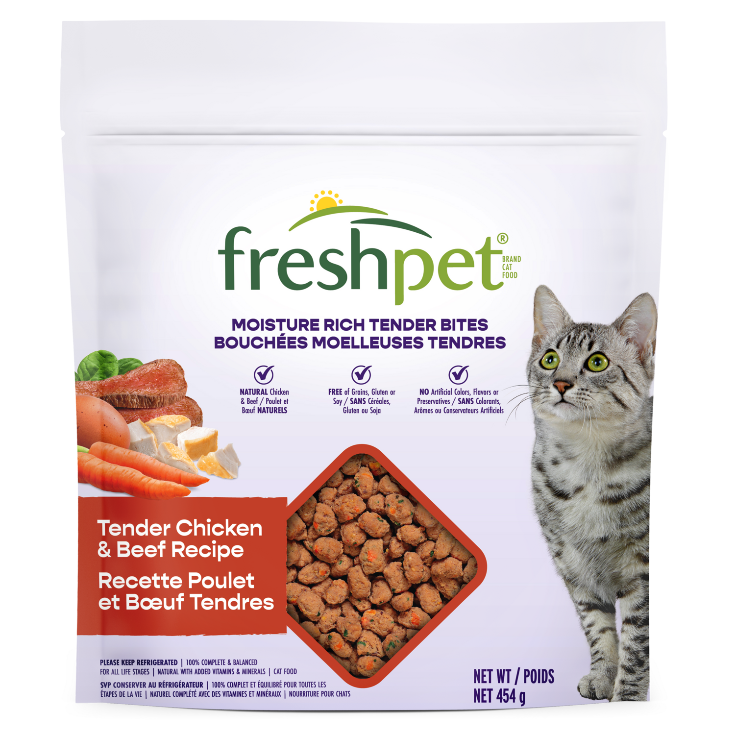 Front package image of Freshpet® Tender Chicken, Beef, & Vegetables Cat Food