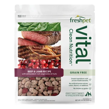 grain free beef & lamb recipe with antioxidant-rich fruits & vegetables