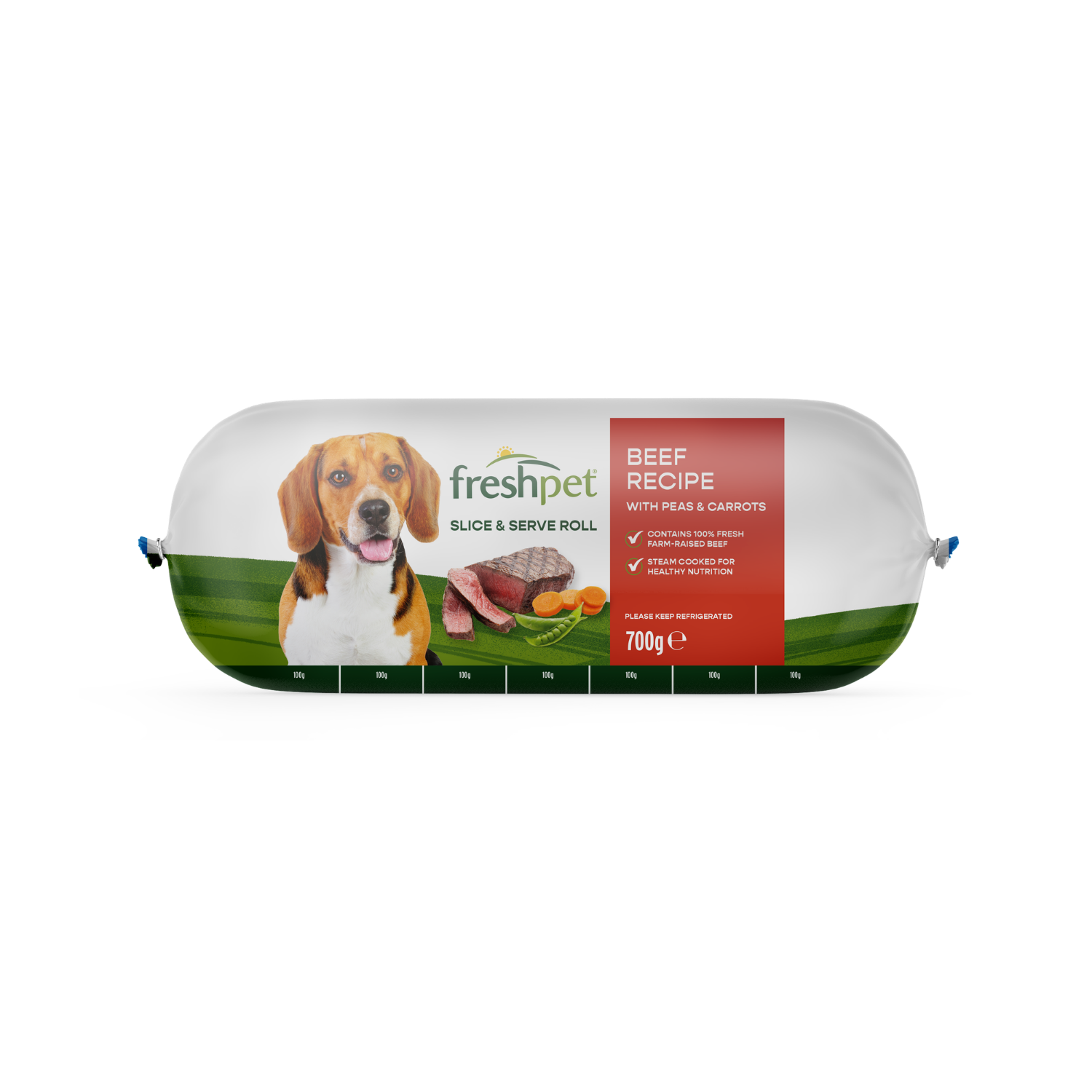 Front package image of Freshpet® beef recipe with peas & carrots