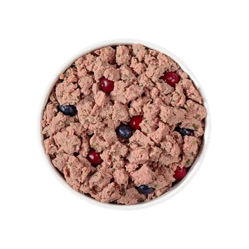 grain free beef & bison recipe with spinach, cranberries & blueberries