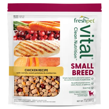 small breed: chicken recipe with carrots, sweet potatoes & cranberries