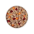Image of a bowl containing healthy aging: chicken & salmon recipe with cranberries, sweet potatoes, & carrots