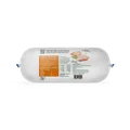 Back package image of turkey recipe with peas & carrots