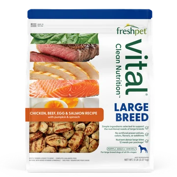 large breed: chicken, beef, egg & salmon recipe with pumpkin & spinach