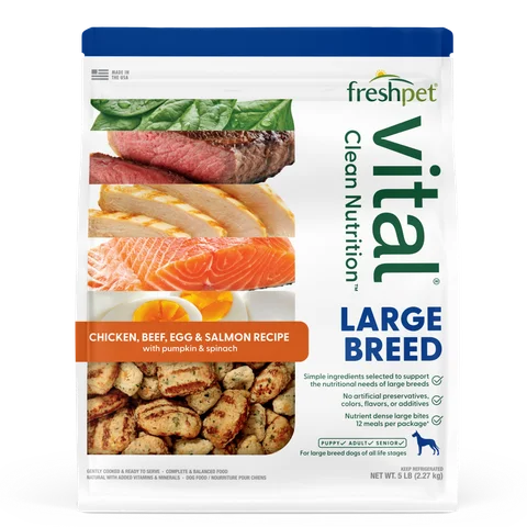 large breed: chicken, beef, egg & salmon recipe with pumpkin & spinach
