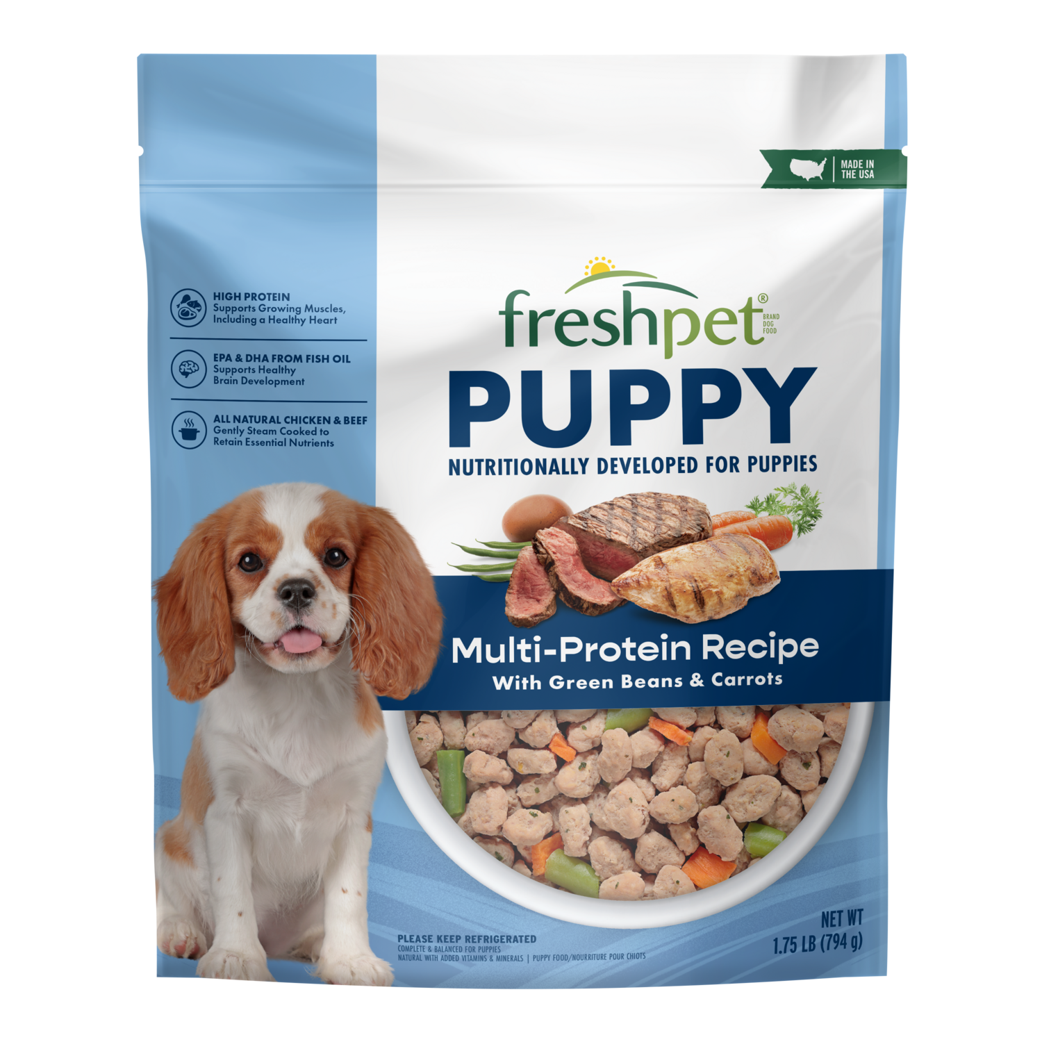 Front package image Freshpet® Multi-Protein Puppy Recipe With Green Beans & Carrots