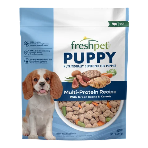 multi-protein puppy recipe with green beans & carrots