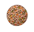 Image of a bowl containing small breed: beef, turkey & lamb recipe with green beans, carrots & whole grain