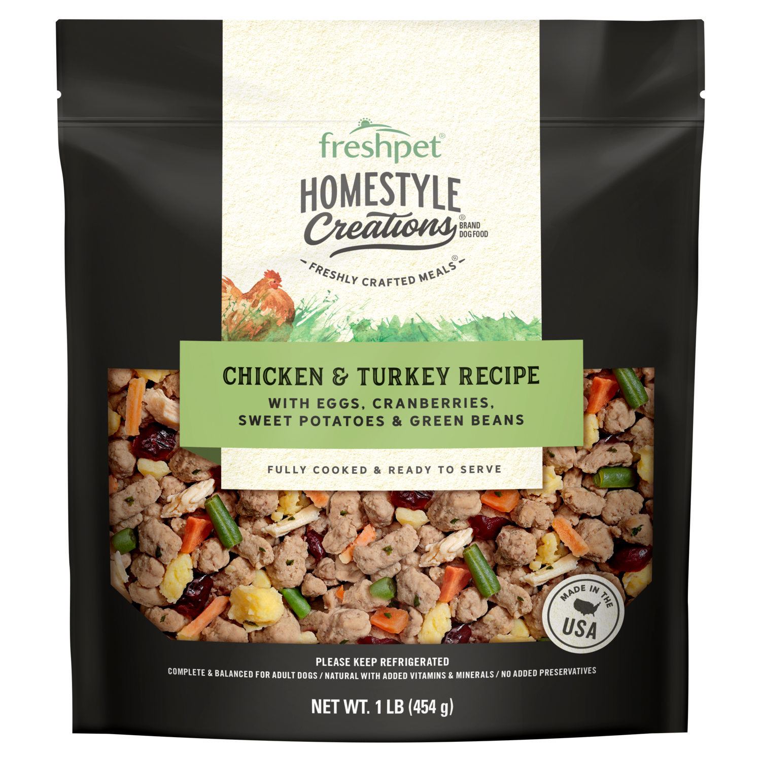 Front package image of Freshpet® Homestyle Creations™ Chicken & Turkey Dog Food