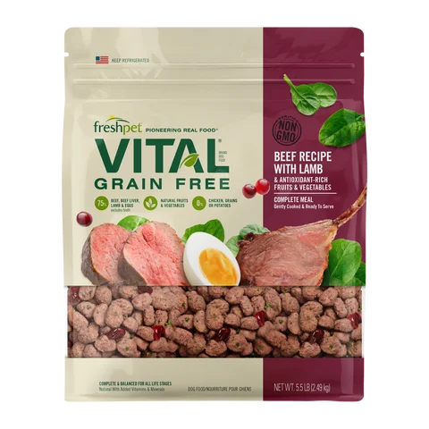 grain free beef & lamb recipe with cranberries & spinach