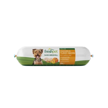small dog chicken & turkey recipe with pumpkin & peas
