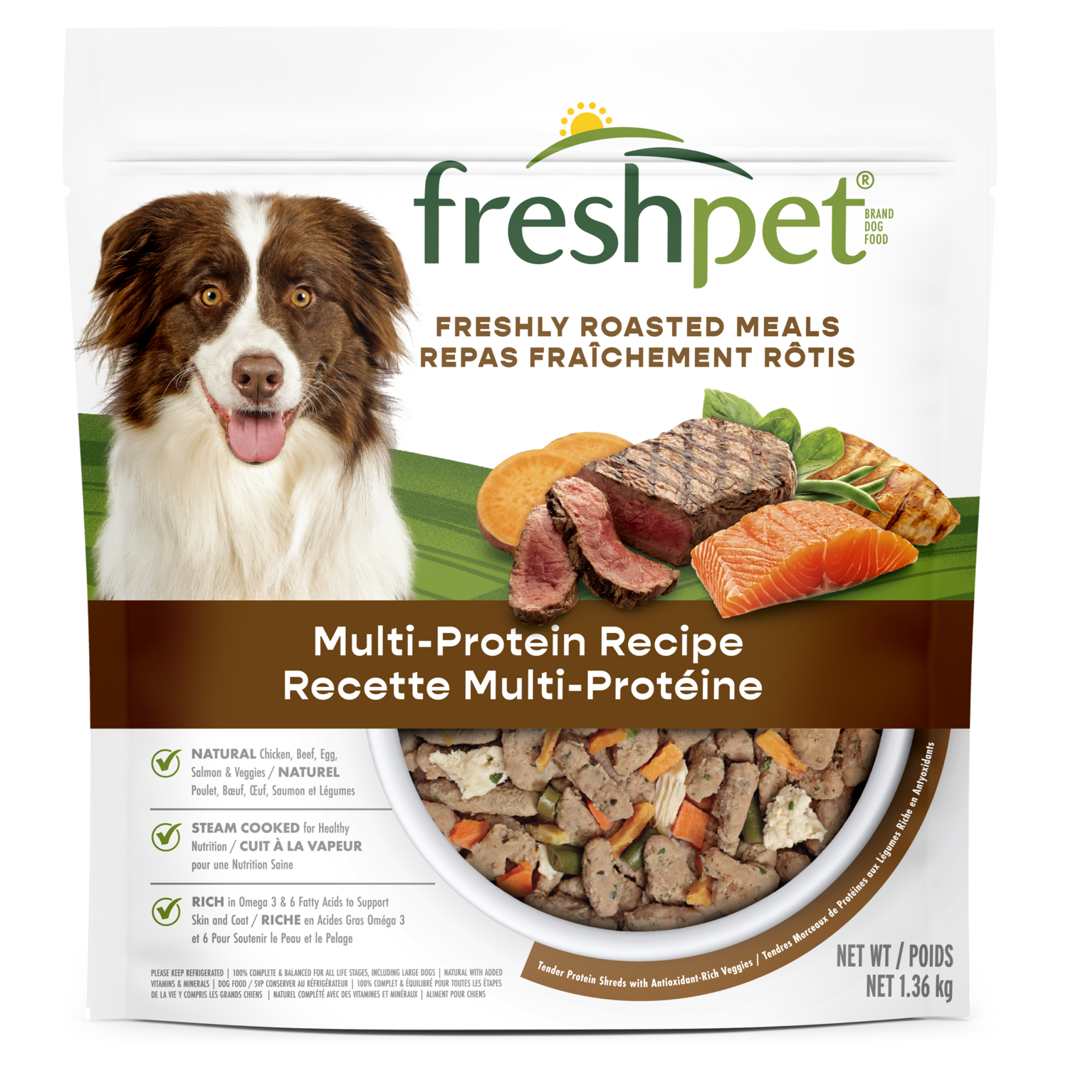 Front package image of Freshpet® Multi-Protein Complete Meal: Chicken, Beef, Egg & Salmon Dog Food