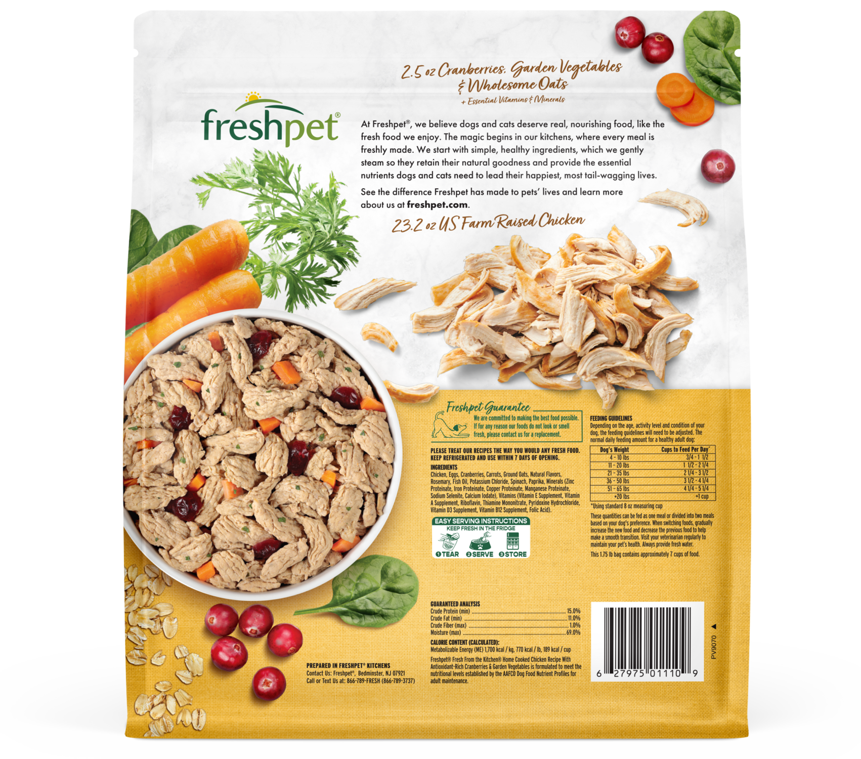 Back package image of fresh from the kitchen™ home cooked chicken recipe