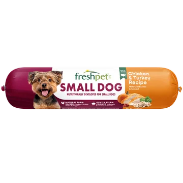 small dog chicken & turkey recipe with cranberries & spinach