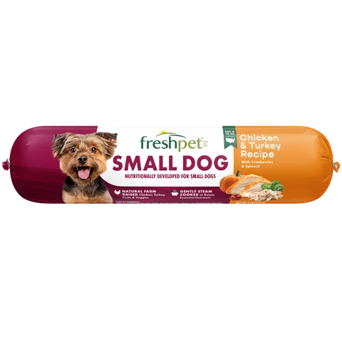 small dog chicken & turkey recipe with cranberries & spinach