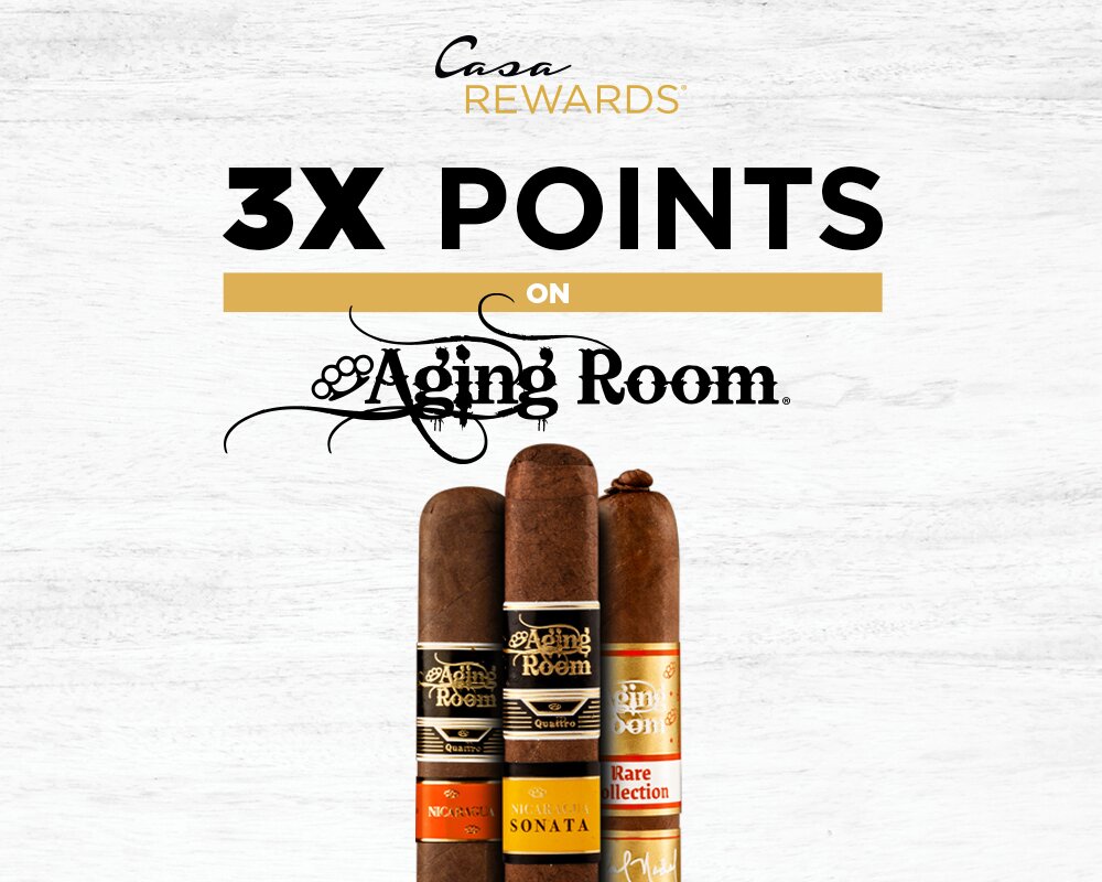 3 aging room cigars with 3x points and aging room logo