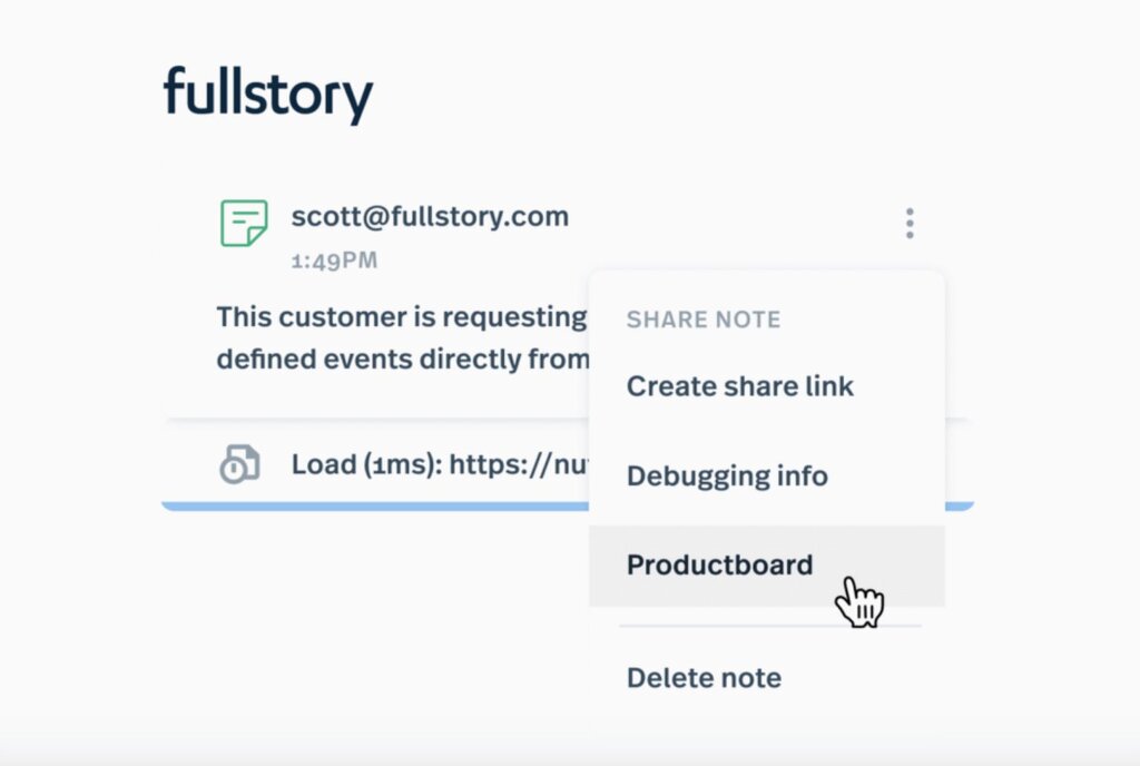 FullStory's Productboard integration