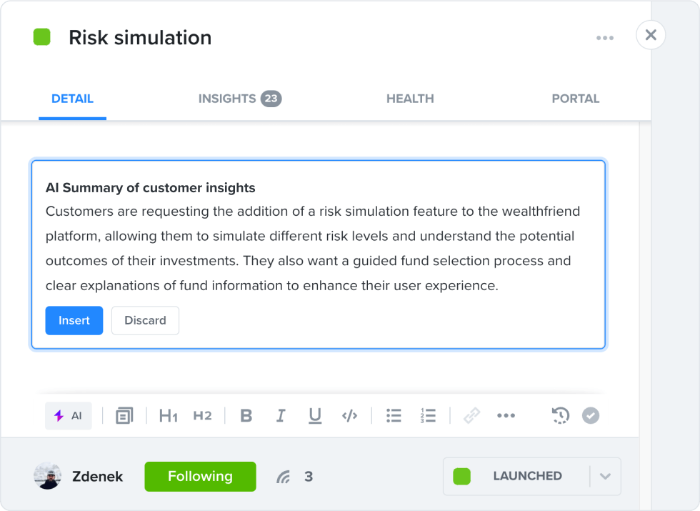 Automate insight summaries with AI