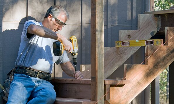 Working building stairs
