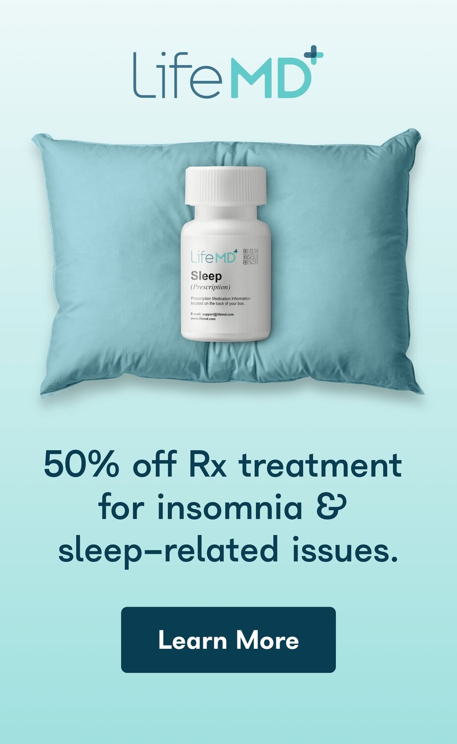 LifeMD 50% off Rx treatment for insomnia and sleep-related issues. Learn More.