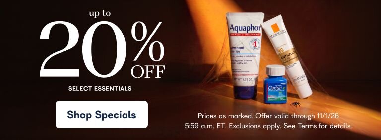 The real scare? Running out. 20% off select essentials. Shop specials. Prices as marked. Offer valid through 11/1/26 5:59 am ET. Exclusions apply. See terms for details.
