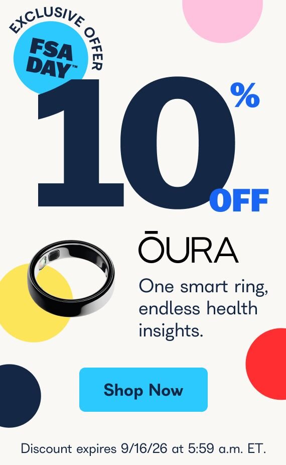 Exclusive Offer. 10% off Oura smart ring. One smart ring, endless health insights