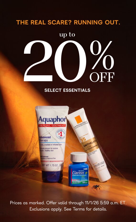 The real scare? Running out. 20% off select essentials. Shop specials. Prices as marked. Offer valid through 11/1/26 5:59 am ET. Exclusions apply. See terms for details.
