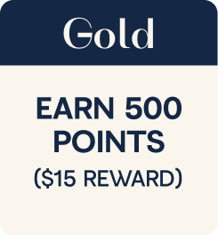 Gold - Earn 500 points ($15 reward)