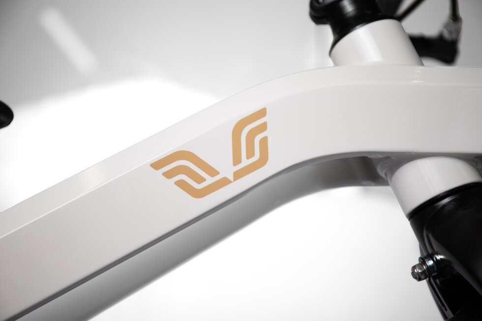 Close-up van Vici logo op de fiets