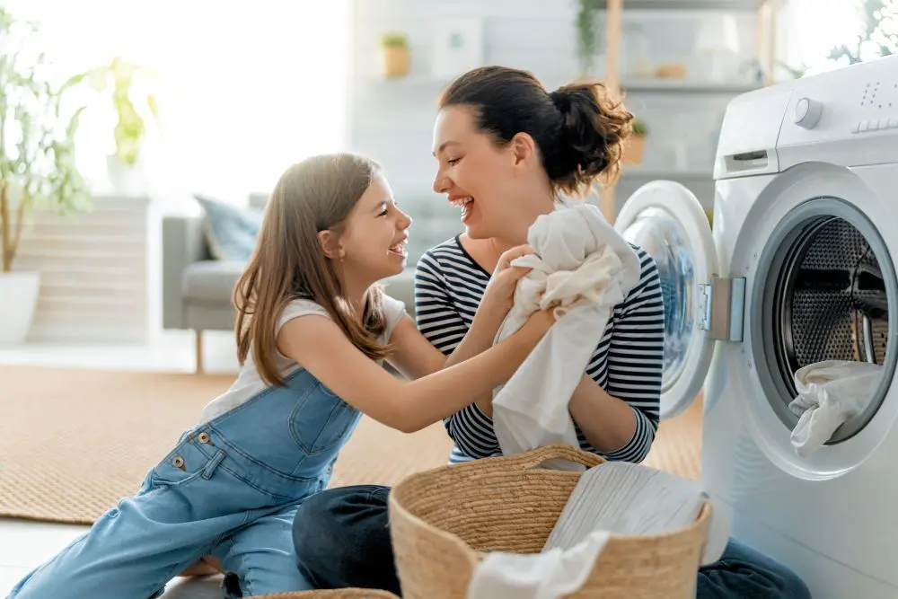 Family Doing Laundry