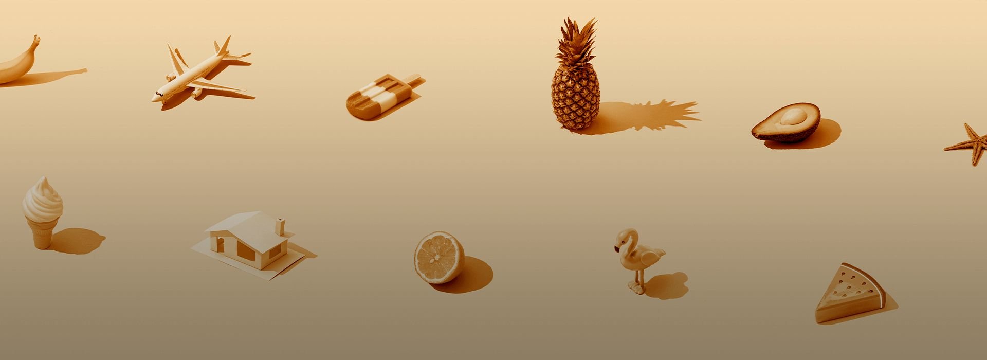 A miniatures of different objects