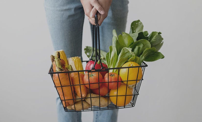 Basket with vegetables